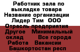 Работник зала по выкладке товара › Название организации ­ Лидер Тим, ООО › Отрасль предприятия ­ Другое › Минимальный оклад ­ 1 - Все города Работа » Вакансии   . Башкортостан респ.,Баймакский р-н